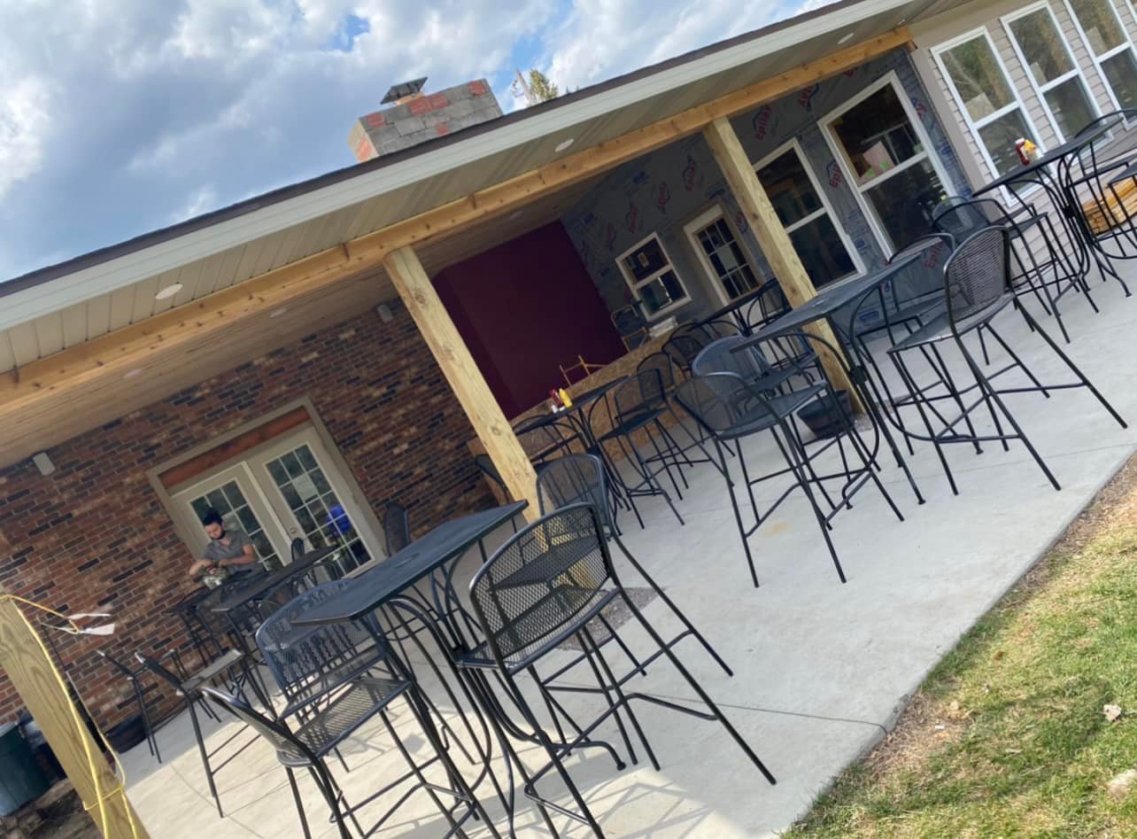 Outdoor seating at golf course